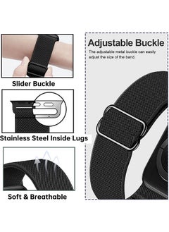 O Ozone [Pack 4] Stretchy Nylon Sport Bands For Apple Watch Series 10 | Ultra 2 | 8 Ultra | 9 | 8 | 7 | 6 , 49/46/45/44/42mm Adjustable Braided Sport Elastic Wristband  - Image 4