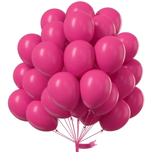 PartyWoo Hot Pink Balloons 50pcs 12 Inch Magenta Fuchsia Balloons for Baby Shower Gender Reveal Engagement Bachelorette Wedding Bridal Shower Anniversary Birthday Party Decorations Pink-Y12 - Image 1