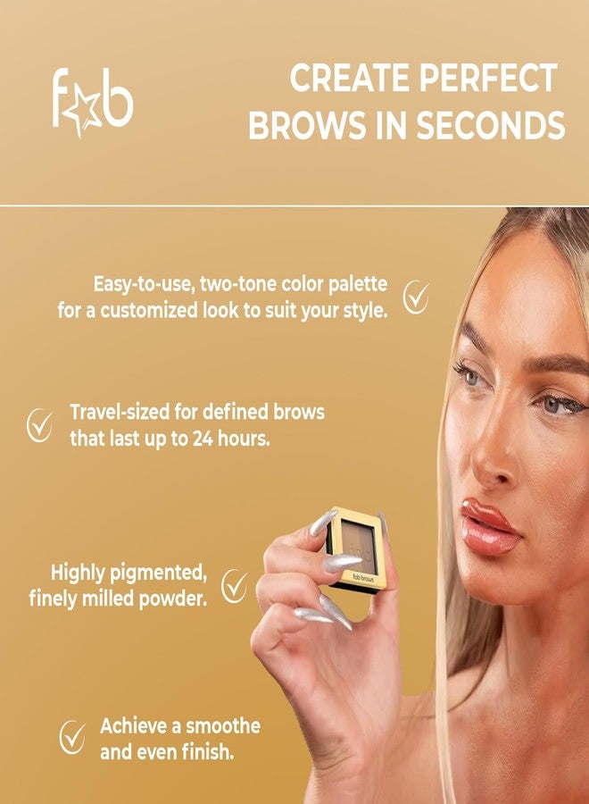 Fab Brows Lux Eyebrow Kit Refill Powder - Soft and Natural Eyebrow Definition for Dark Brown/Chocolate Brows On-The-Go - Image 3