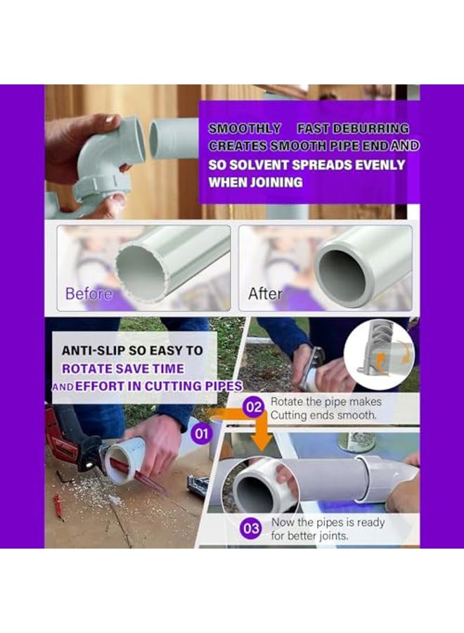 Bewinner Plastic Pipe Deburring Tool, Professional Effective 1 1/4 to 5in PVC Tubing Plumbing Reamer Chamfer for PVC, CPVC, ABS, PP and PE Pipes - Image 4