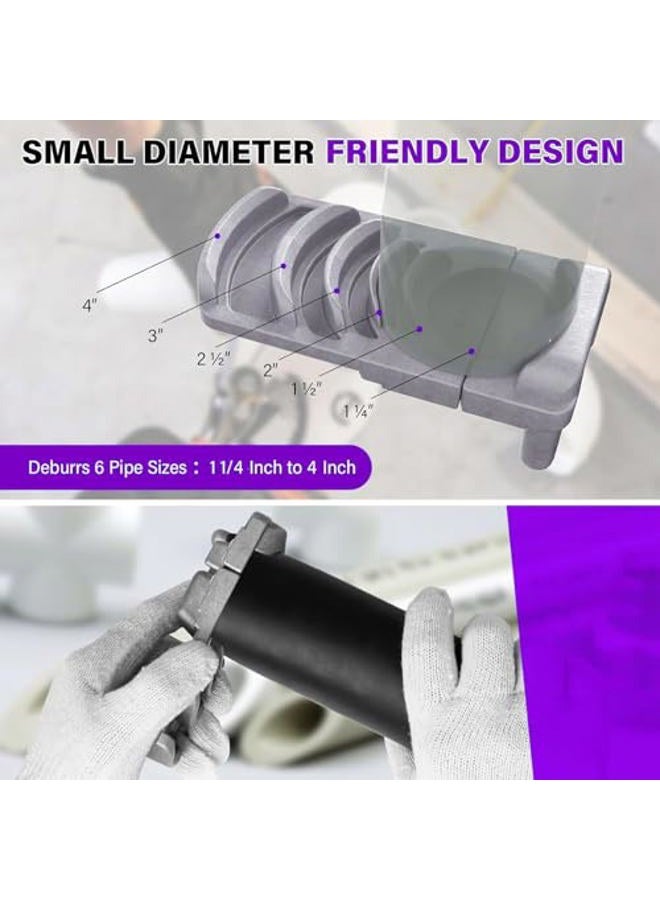 Bewinner Plastic Pipe Deburring Tool, Professional Effective 1 1/4 to 5in PVC Tubing Plumbing Reamer Chamfer for PVC, CPVC, ABS, PP and PE Pipes - Image 5