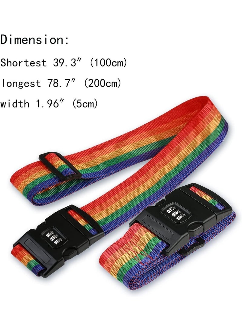 Meetion Luggage Strap Suitcase Belts Lockable Adjustable Travel Packing Belt Baggage Security Straps with Password Lock Clip and 2 Pcs Luggage Tags Labels Identifier - Image 5