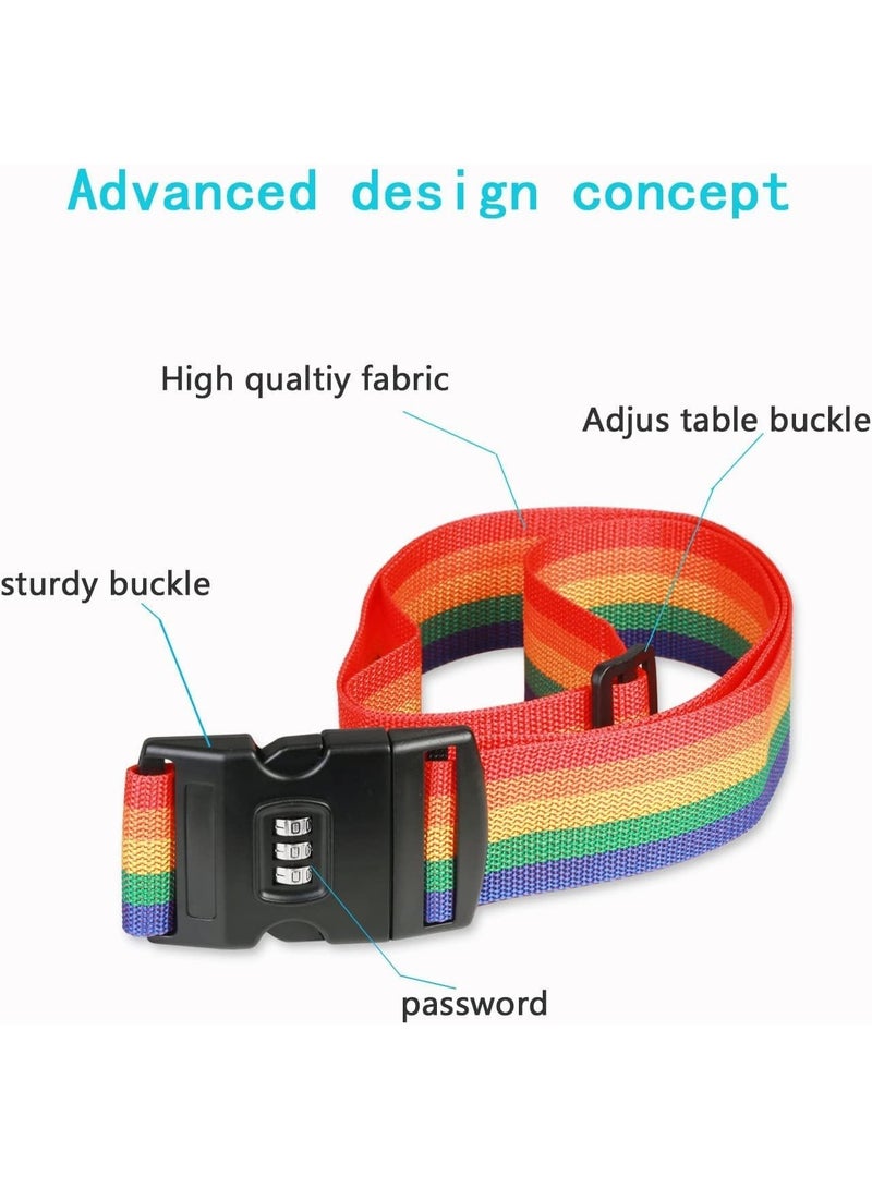Meetion Luggage Strap Suitcase Belts Lockable Adjustable Travel Packing Belt Baggage Security Straps with Password Lock Clip and 2 Pcs Luggage Tags Labels Identifier - Image 4