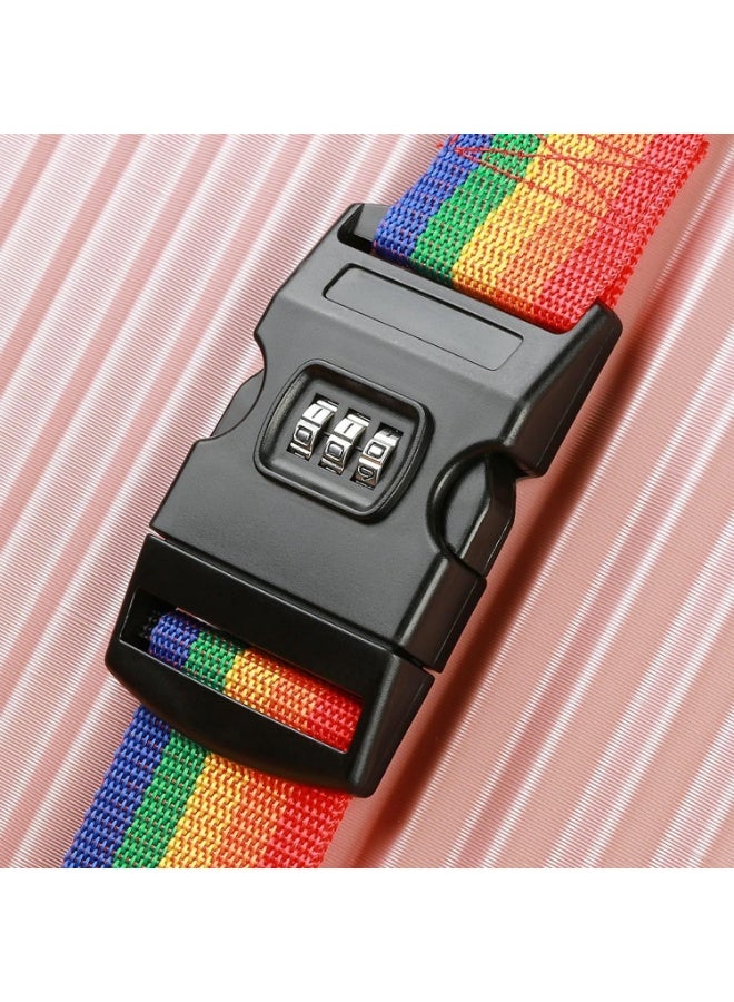 Meetion Luggage Strap Suitcase Belts Lockable Adjustable Travel Packing Belt Baggage Security Straps with Password Lock Clip and 2 Pcs Luggage Tags Labels Identifier - Image 2