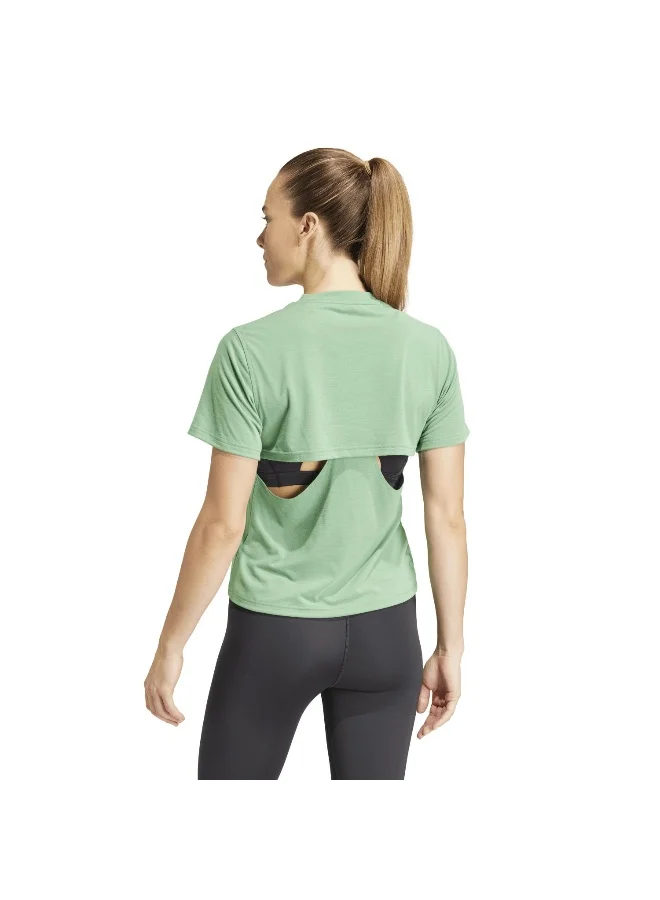 adidas Originals Adidas Power Bl Tee Green Training T-Shirts For Women Xs