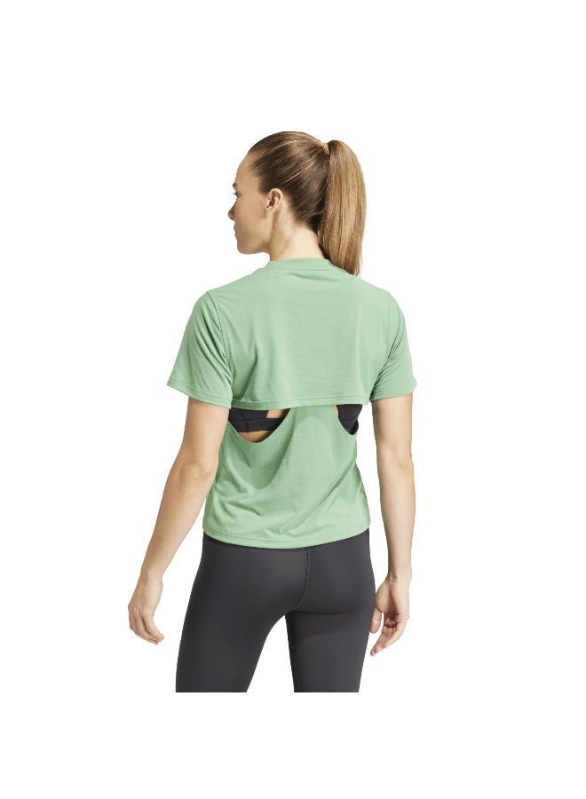 adidas Originals Adidas Power Bl Tee Green Training T-Shirts For Women Xs - Image 5