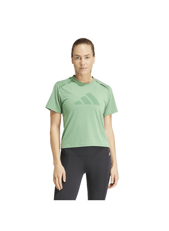 adidas Originals Adidas Power Bl Tee Green Training T-Shirts For Women Xs - Image 3