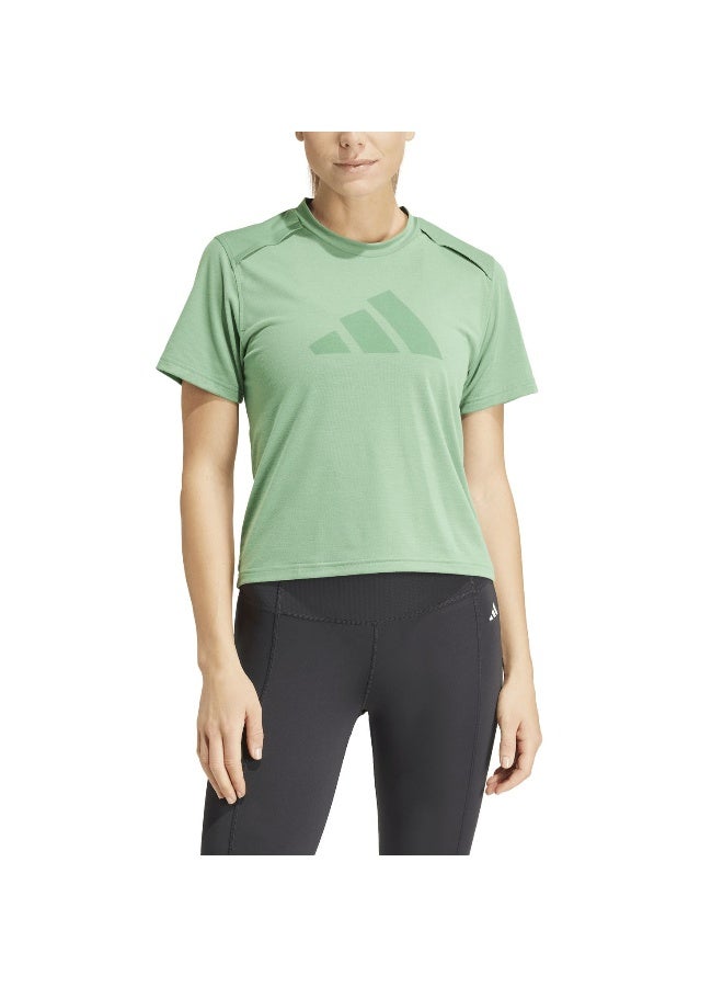 adidas Originals Adidas Power Bl Tee Green Training T-Shirts For Women Xs - Image 4