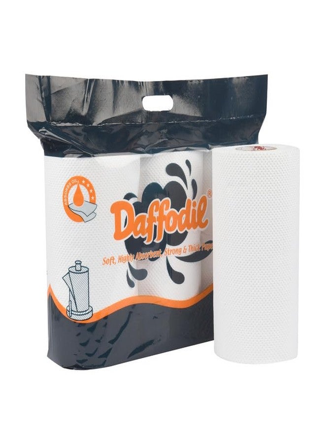 DAFFODIL 4 Ply Kitchen Towels -Pack of 3 Rolls (70 Pulls per Roll, 210 Sheets Total) Ultra-Absorbent Kitchen Roll, Ideal for Heavy Duty Cleaning, Durable Kitchen Towel Roll - Image 4