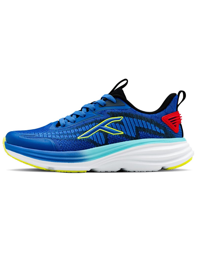 HUNDRED Hundred Softstride  Multipurpose Shoes | Running, Walking, Training, Gym & Jogging | Active Grip Rubber Technology | Heel Shield Protection (Navy Blue/Lime/Red - EUR 40)  - Image 1