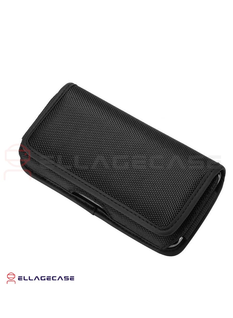 ELLAGECASE Horizontal Universal Holster (XL Size) – Premium Quality, Stylish & Comfortable, Compact Yet Roomy Fit, Convenient Fastening, Card Slot with Digital Protection - Image 2