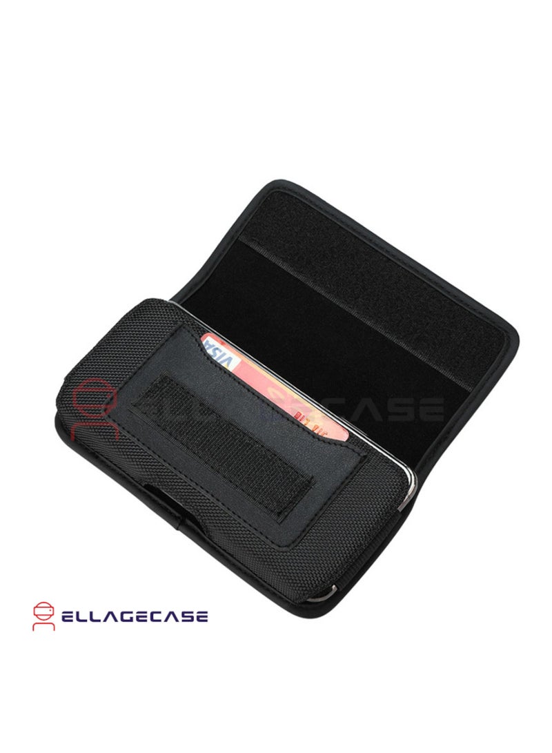 ELLAGECASE Horizontal Universal Holster (XL Size) – Premium Quality, Stylish & Comfortable, Compact Yet Roomy Fit, Convenient Fastening, Card Slot with Digital Protection - Image 4