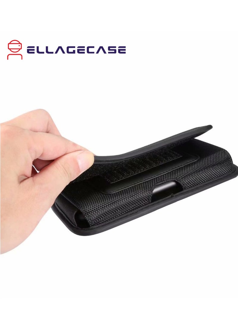 ELLAGECASE Horizontal Universal Holster (XL Size) – Premium Quality, Stylish & Comfortable, Compact Yet Roomy Fit, Convenient Fastening, Card Slot with Digital Protection - Image 5