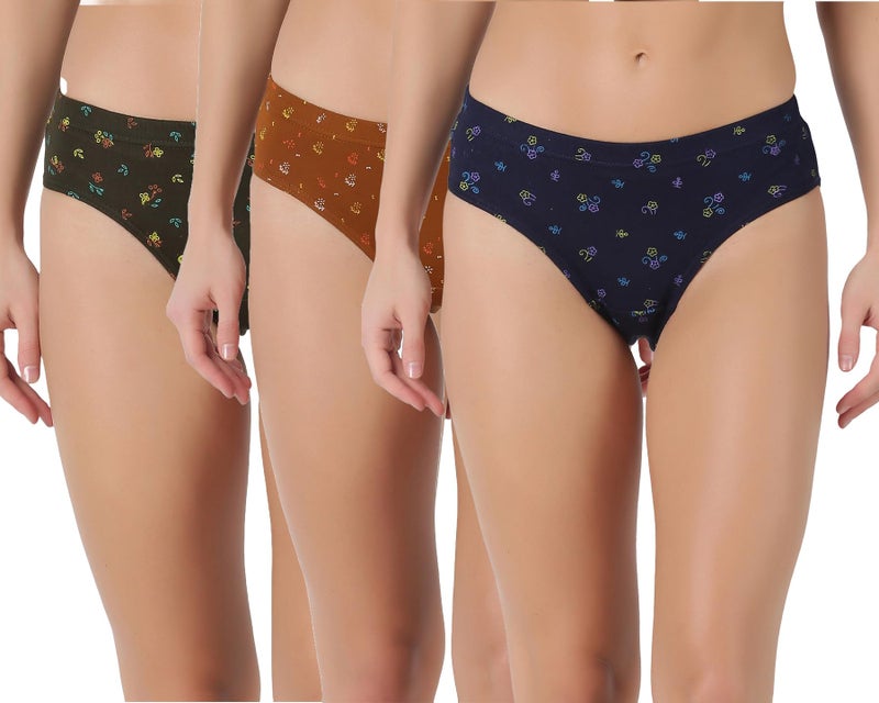 Dollar Lehar Super Combed Cotton Women's Printed Hipster Panty - Actual Print May Vary - Image 1