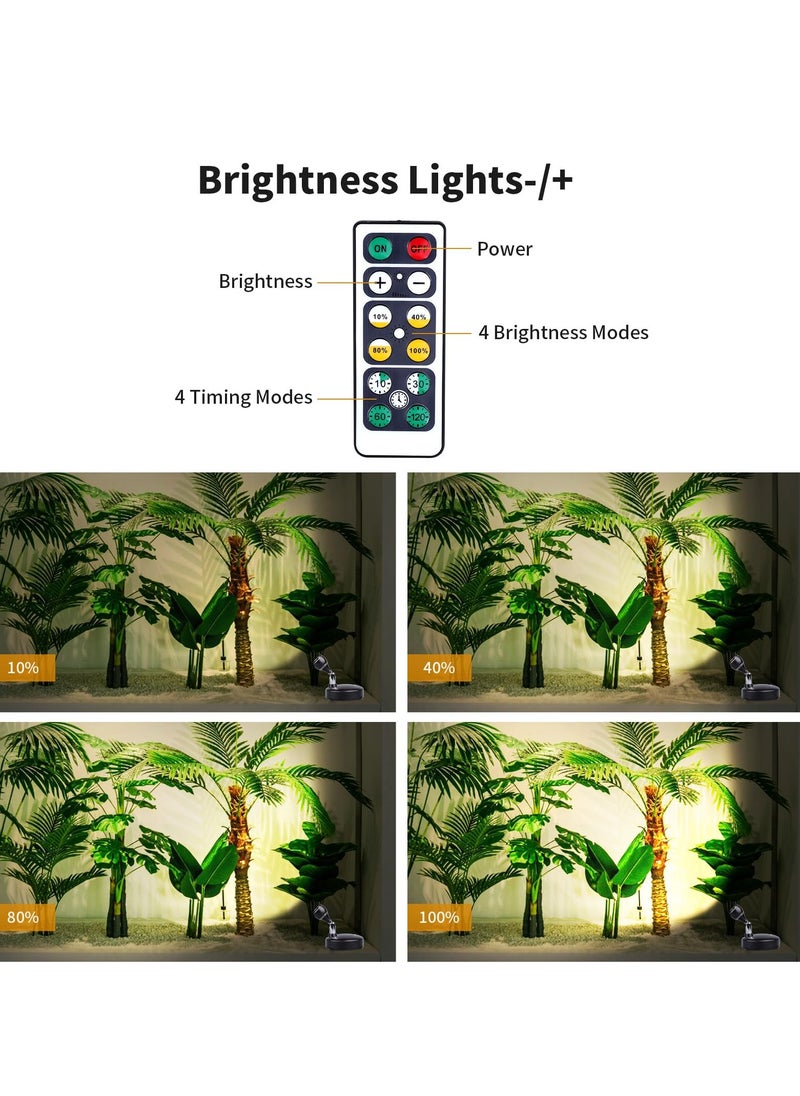 Generic 2Pcs Wireless Spotlight for Indoor Battery Operated LED Spotlight with Dimmable Rotatable Timer Uplight Mini Accent Lights with Remote for Wall Display Plants Painting Artwork Closet Natural White  - Image 3
