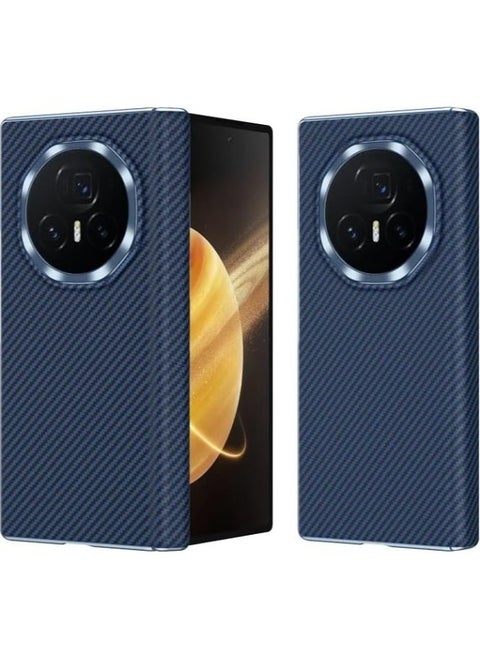 Case Compatible with Honor Magic V3 5G Case, Carbon Fiber Print Case Electroplated Frame Hinge Protection Shockproof Protective Back Cover for Honor Magic V3