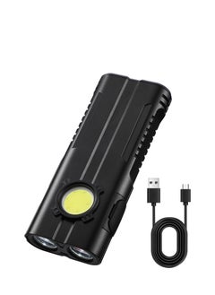 Small Powerful Torch LED, Super Bright 1000LM LED Keychain Flashlight, Rechargeable 300 Meters IPX4 Small Powerful Pocket Torch, with 7 Light Modes & Magnetic Tail, for Camping and Emergency Use
