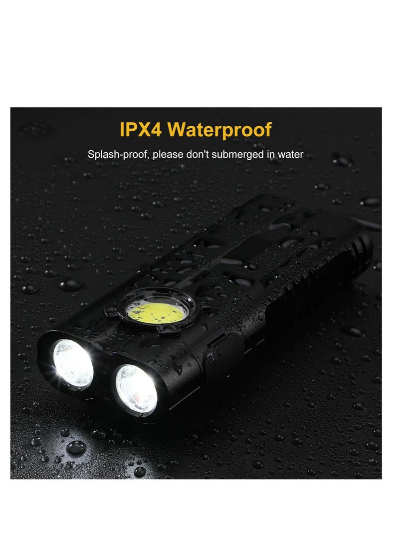 Excefore - Small Powerful Torch LED, Super Bright 1000LM LED Keychain Flashlight, Rechargeable 300 Meters IPX4 Small Powerful Pocket Torch, with 7 Light Modes & Magnetic Tail, for Camping and Emergency Use - Image 1
