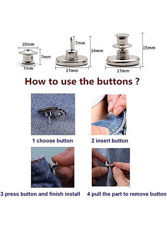 Taoqiao - [Upgraded] 8 Sets Perfect Fit Instant Button Adjustable Jeans Button Instant 1 Inch Buttons Adds Or Reduces An Inch To Any Pants Waist In Seconds - Image 1