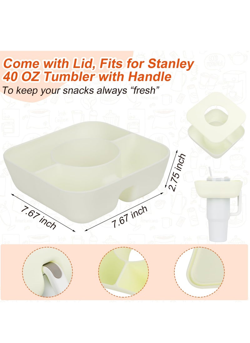 KASTWAVE Snack Bowl for Stanley Cup 40 Oz, Reusable Snack Tray with Lid for Stanley Tumbler with Handle, Silicone Snack Accessories, Snack Storage Containers  - Image 2