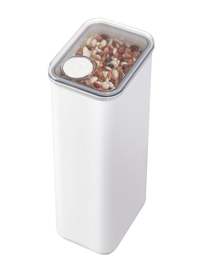 iDesign Recycled Plastic Large Dry Goods Kitchen Canister with Airtight Lid - 6.34" L x 4.79” W x 8.78” H, White - Image 1