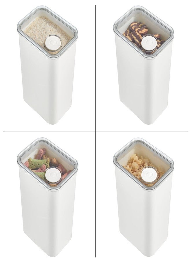 iDesign Recycled Plastic Large Dry Goods Kitchen Canister with Airtight Lid - 6.34" L x 4.79” W x 8.78” H, White - Image 3