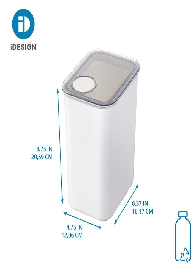 iDesign Recycled Plastic Large Dry Goods Kitchen Canister with Airtight Lid - 6.34" L x 4.79” W x 8.78” H, White - Image 2