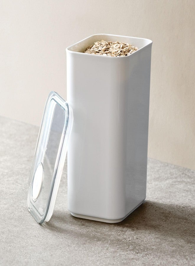 iDesign Recycled Plastic Large Dry Goods Kitchen Canister with Airtight Lid - 6.34" L x 4.79” W x 8.78” H, White - Image 5