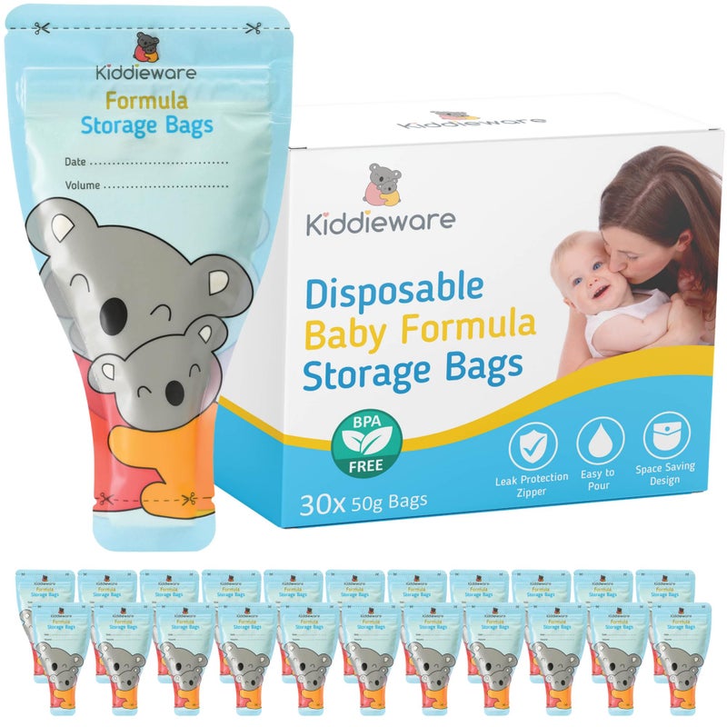 Kiddieware 30 Pack Baby Formula Storage Bags Dispenser Disposable Baby Formula Container - Image 1