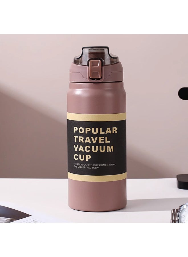 Outdoor Large Capacity Thermos Cup Men's And Women's Sports Kettle Straw Portable Bounce Cover Water Cup Student