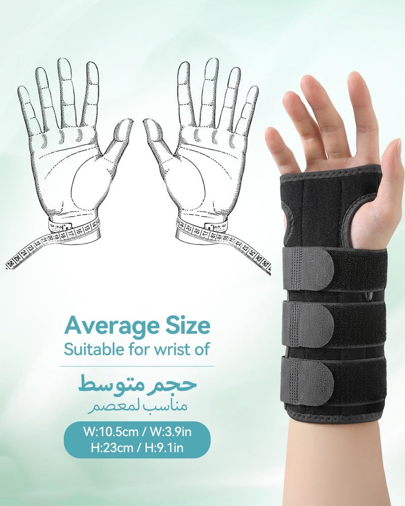 Proxima Direct Wrist Splint Right Left Hand, 1 Pack Wrist Brace for Carpal Tunnel Adjustable Relief Night with 3 Stays for Tendonitis, Arthritis, Sprains Men Women - Image 3