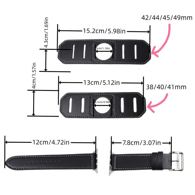 Black Women Wristband Compatible with Apple Watch 38 40 41mm - Image 2