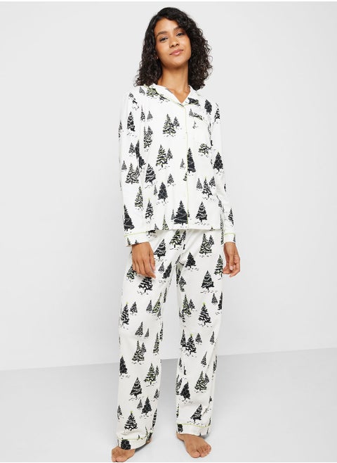 Printed Shirt & Pyjama Set