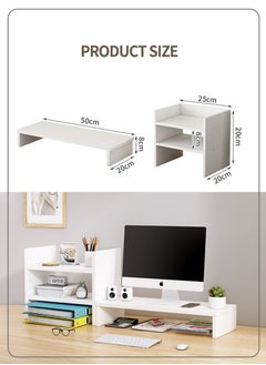 Single Tier Computer Organizer + 3 Tier Storage Cabinet, Computer Monitor Stand, Storage Organizer, Space Saving Laptop Stand for Home and Office ，PVC material (suitable for lightweight computers) - pzsku/Z2DDBB9D75B9496BFB364Z/45/_/1728898073/e3c7dd3c-5f2c-44e9-a1f6-36bc8cb7e55b