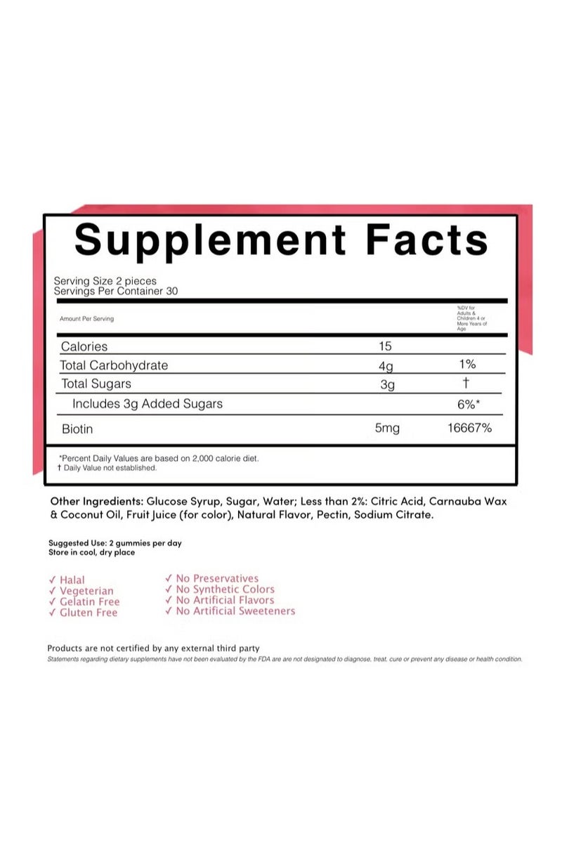 Vitamina Biotin – 60 Gummies - Image 2