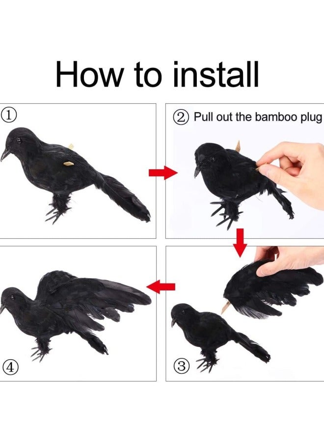 Loquat Crow Wings  Simulation Feather Crow Ornaments Easter A Generation Of Hair-Color:Five-piece Set - Image 5