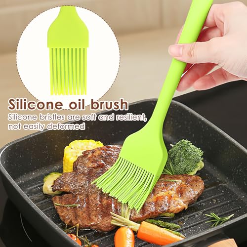 TecoKart® 2 Pcs Silicone Tongs for Kitchen Includes Food Clip and Barbecue Brush - Tongs for Kitchen for Frying with Heat-Resistant Silicone Grip, Ideal for Cooking or Serving Tongs for Snacks - Image 4