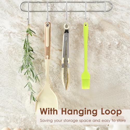 TecoKart® 2 Pcs Silicone Tongs for Kitchen Includes Food Clip and Barbecue Brush - Tongs for Kitchen for Frying with Heat-Resistant Silicone Grip, Ideal for Cooking or Serving Tongs for Snacks - Image 5