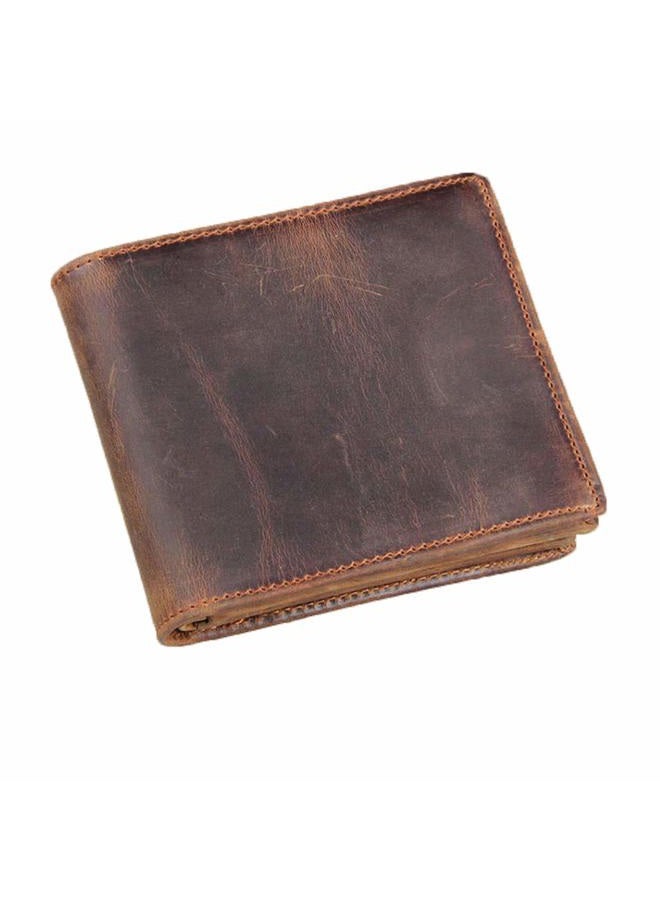 HRS Men's RFID Blocking Vintage Italian Genuine Leather Slim Bifold Wallet Handmade - Image 1