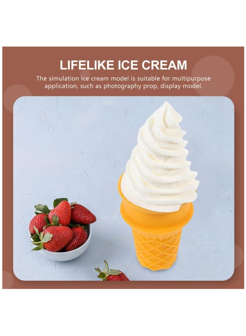 Fake Ice Cream Cone Set - 4 Pcs Artificial Ice Cream Models for Pretend Play, Kitchen Food Toys, Shop Window Display, Party Decorations, and Photo Props. - Image 4