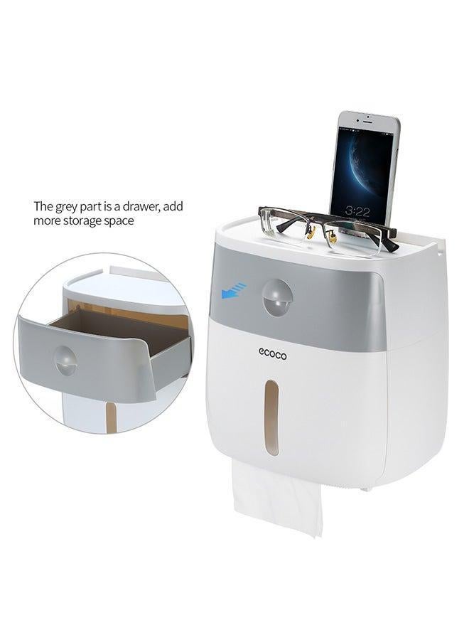 ecoco Multifunctional Waterproof Toilet Paper Box White/Grey 1x1x1centimeter  - Image 2