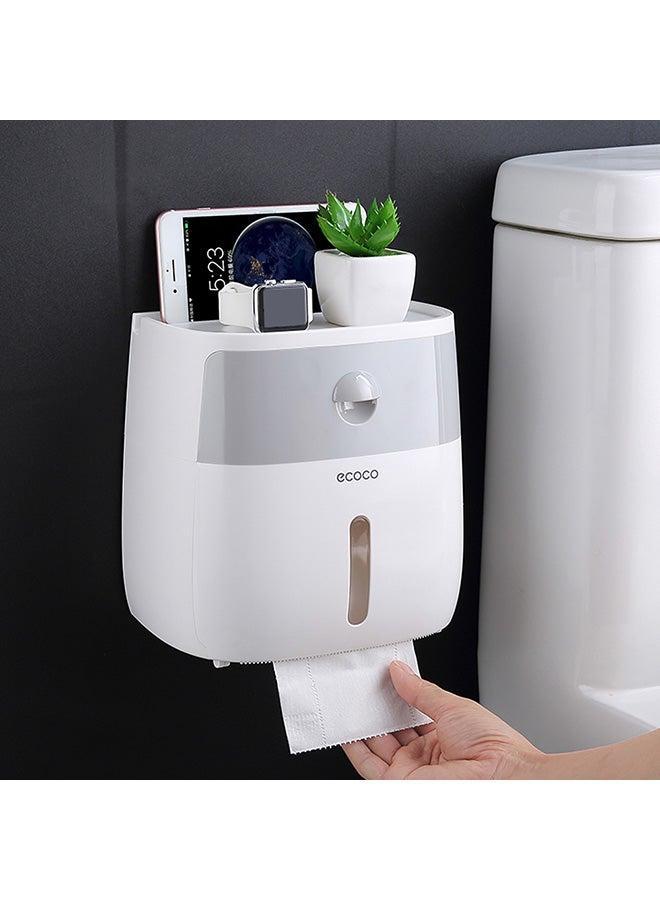 ecoco Multifunctional Waterproof Toilet Paper Box White/Grey 1x1x1centimeter  - Image 4