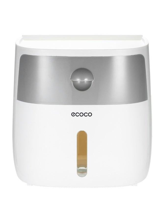 ecoco Multifunctional Waterproof Toilet Paper Box White/Grey 1x1x1centimeter  - Image 1