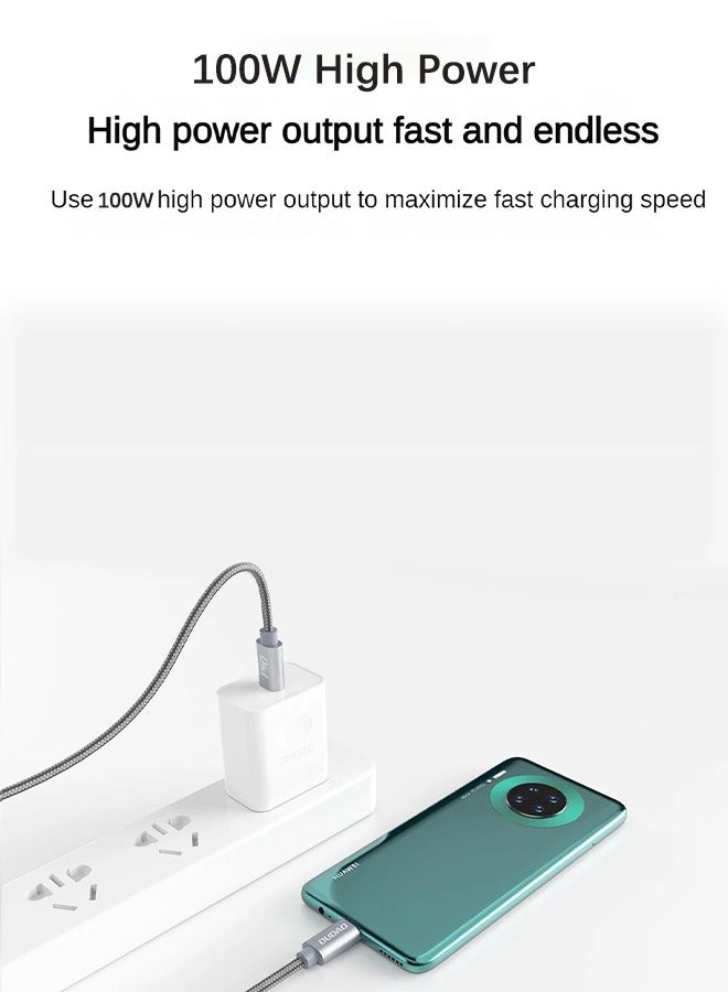 دوداو كابل شحن سريع بقوة 100 واط، كابل Type-C، شاحن سريع، إخراج فعال، كابل مضفر متين، شحن فائق السرعة USB-C إلى USB-C - Image 2