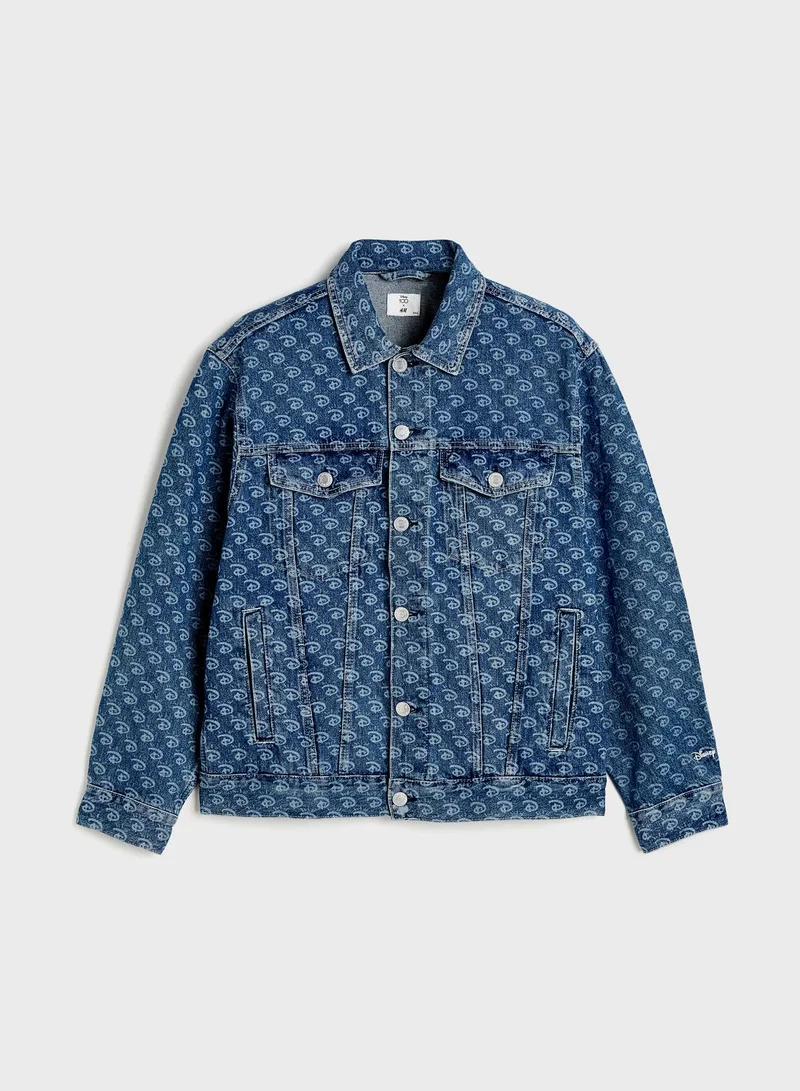 H&M Printed Denim Jacket