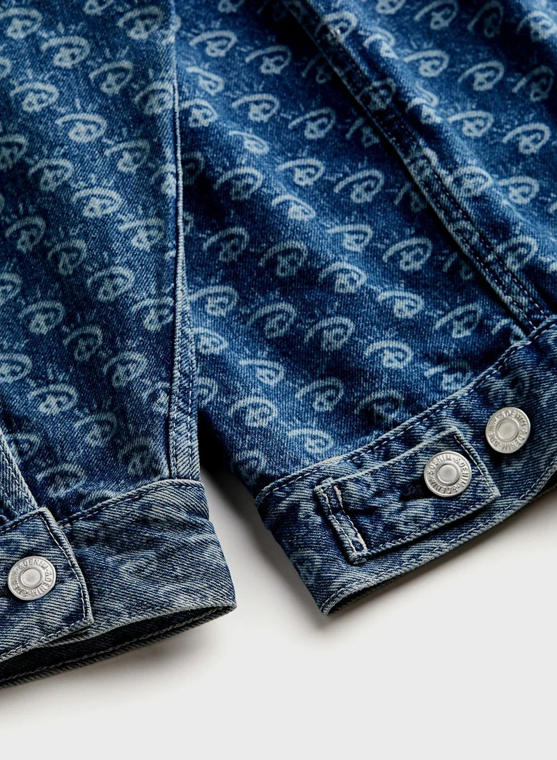 H&M Printed Denim Jacket