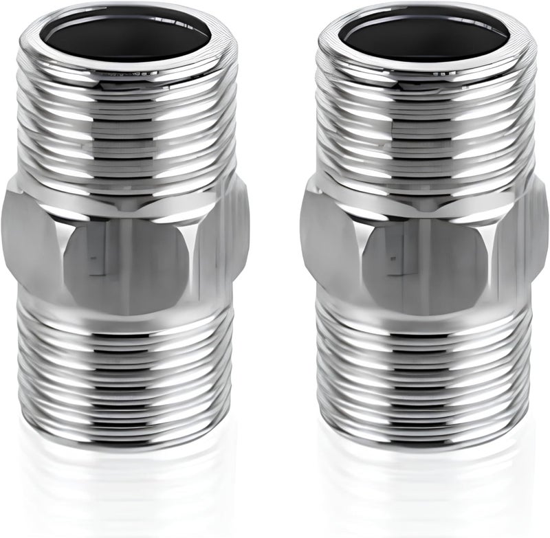 Royal Apex 2pcs CP Hex Nipple – Galvanized Male Threaded Pipe Connector Easy Wrench Installation for Plumbing, Irrigation & Industrial Use (1 inch X 1 inch) - Image 1