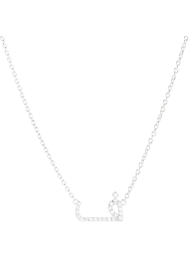 قلادة نسائية من الكريستال/الفضة مرصعة بأحرف عربية