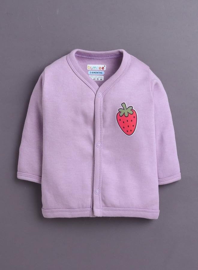 BUMZEE Baby Girls Cotton Full Sleeves Pack of 3 Regular Fit Jablas Lavender & White - 12-18 Months (Peb11031F-lvd) - Image 4