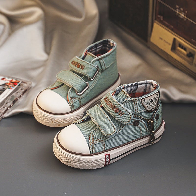2024 Denim Toddler Velcro Shoes Light blue